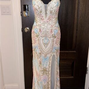 Elegant Multicolor Embroidered Dress
